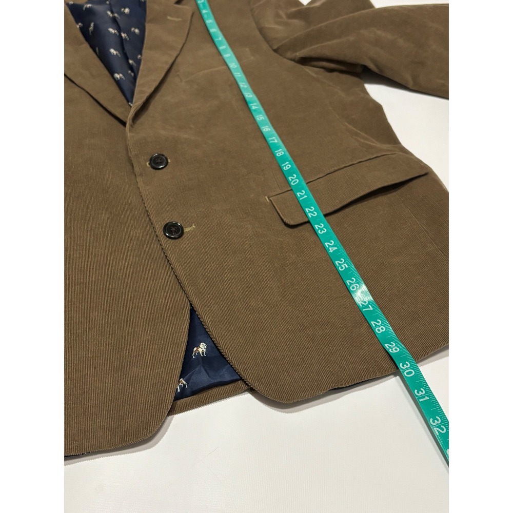 Lauren Ralph Lauren Mens 40R? Blazer Jacket Brown Elbow Patches Bulldog Lined - Picture 7 of 9